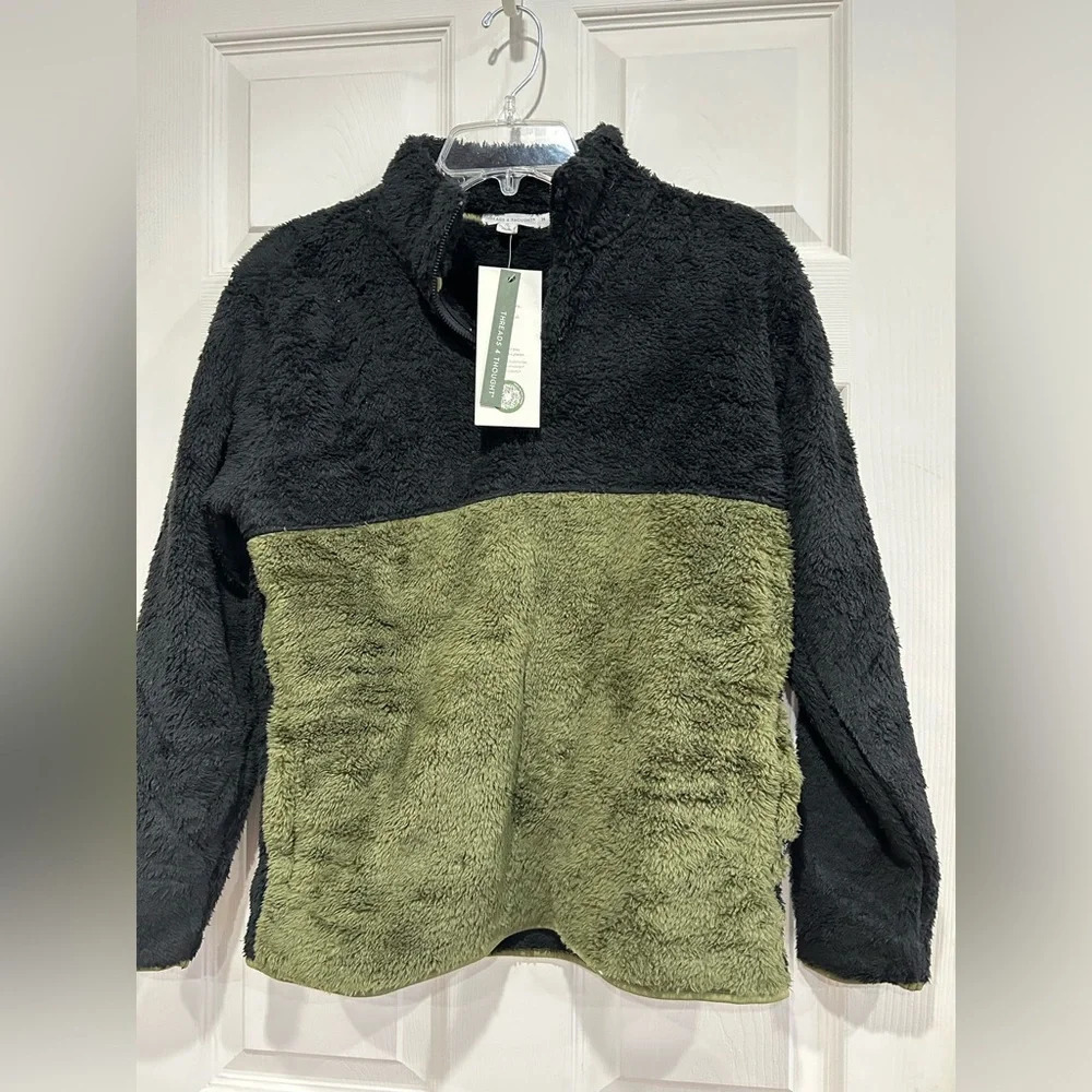 Threads 4 Thought Girls Size 14 Sherpa Colorblock Popover Kids Fleece Jacket NWT